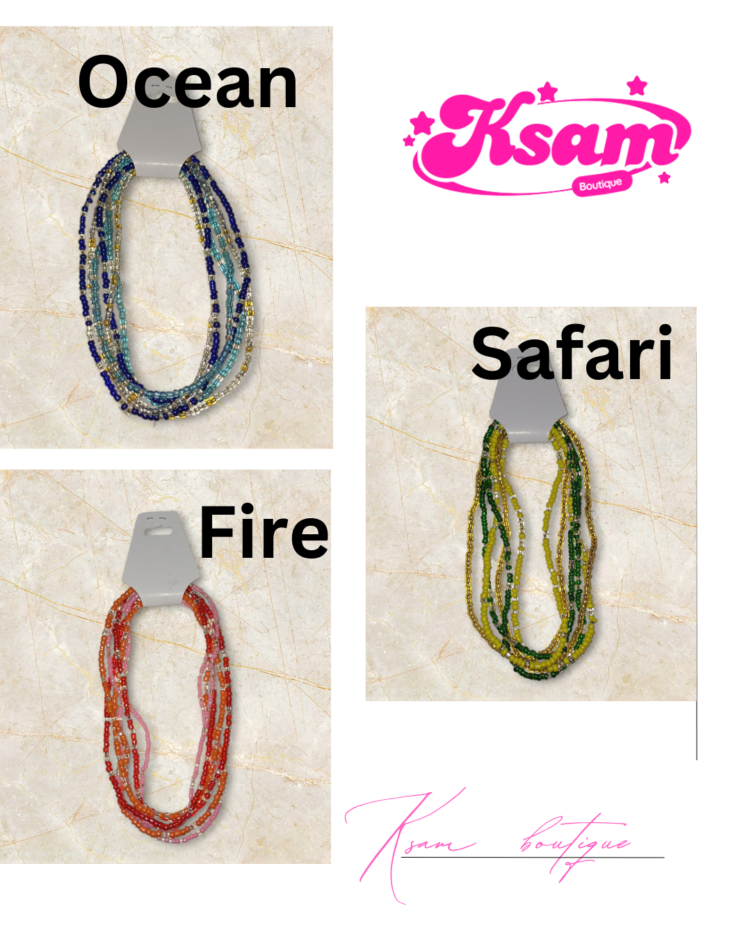 3 set of Waist Beads Elastic