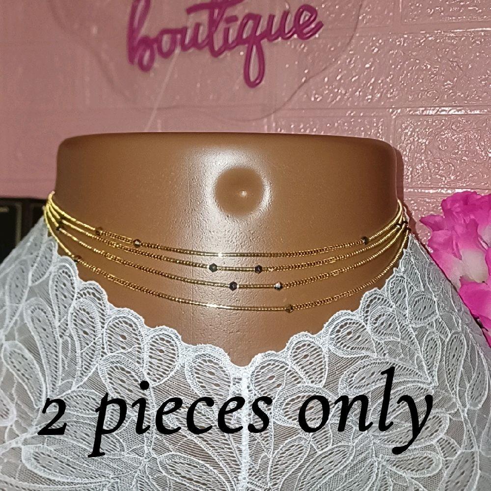 2 singles tie on mini Waist Beads size 46 inches -
